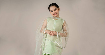 Maria B | 3 Piece Embroidered Lawn Suit | MKD-EF25-60 by Maria Faisal - Registered Vendor of : Maria B - type : Kids Clothes - 100% original wedding dresses