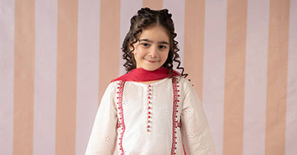 Maria B | 3 Piece Embroidered Lawn Suit | MKD-EF25-66 by Maria Faisal - Registered Vendor of : Maria B - type : Kids Clothes - 100% original wedding dresses