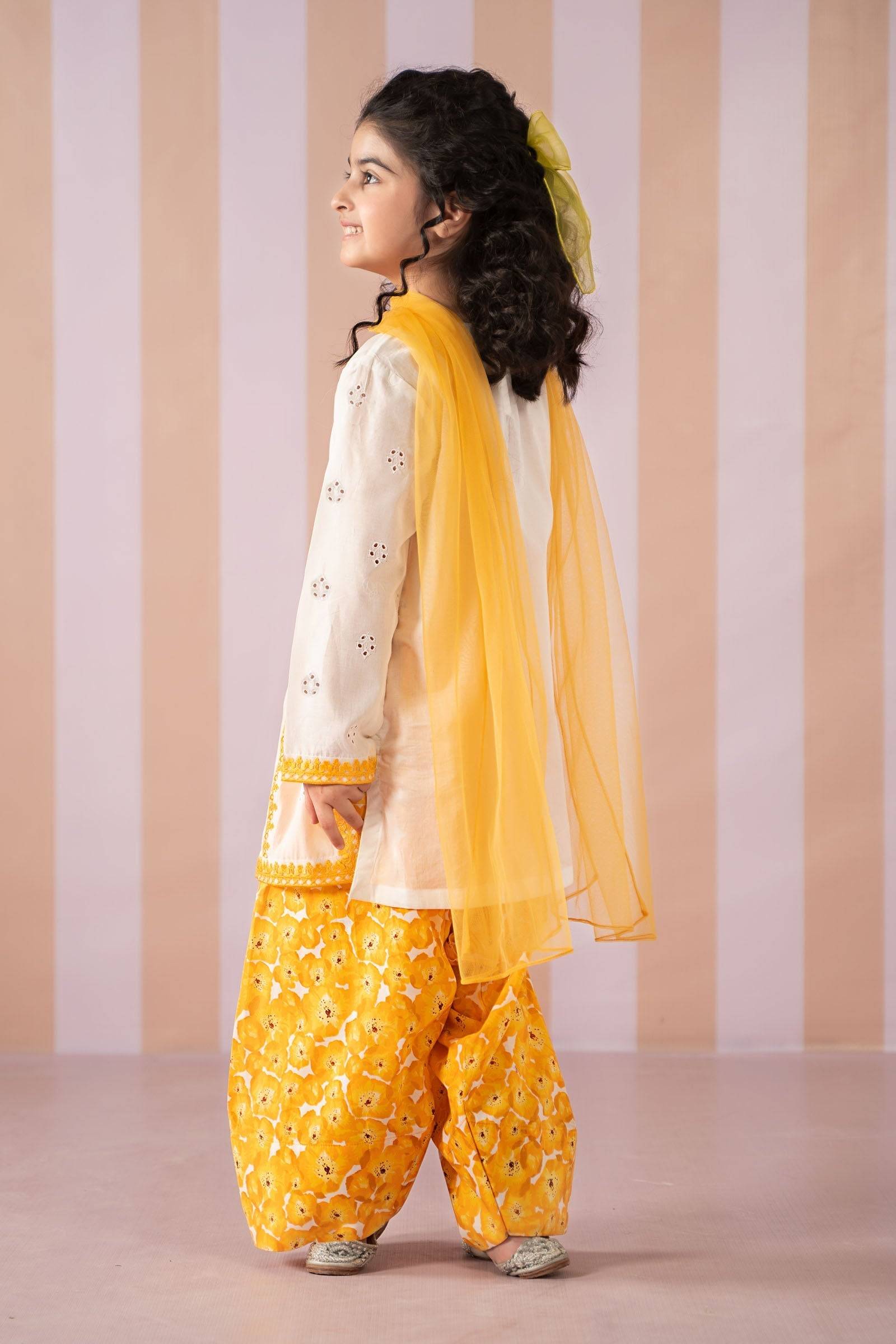 Maria B | 3 Piece Embroidered Lawn Suit | MKD-EF25-66 by Maria Faisal - Registered Vendor of : Maria B - type : Kids Clothes - 100% original wedding dresses