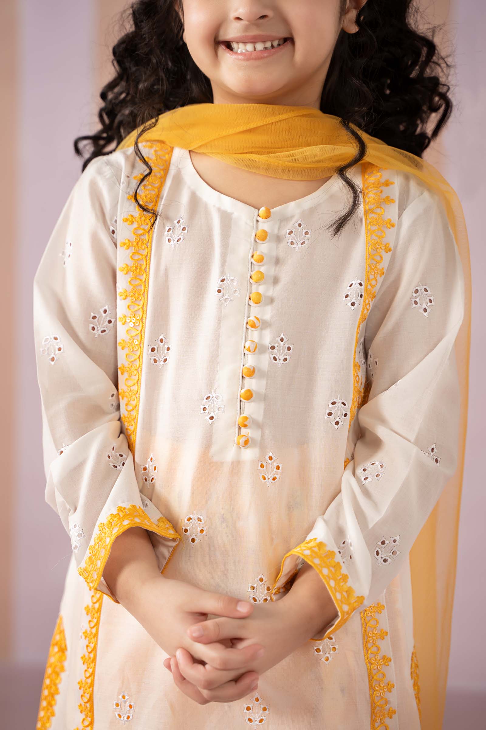 Maria B | 3 Piece Embroidered Lawn Suit | MKD-EF25-66 by Maria Faisal - Registered Vendor of : Maria B - type : Kids Clothes - 100% original wedding dresses