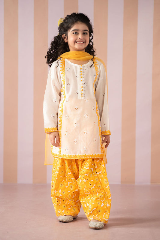 3 Piece Embroidered Lawn Suit - Kids Clothes - available at Maria Faisal in UK and USA