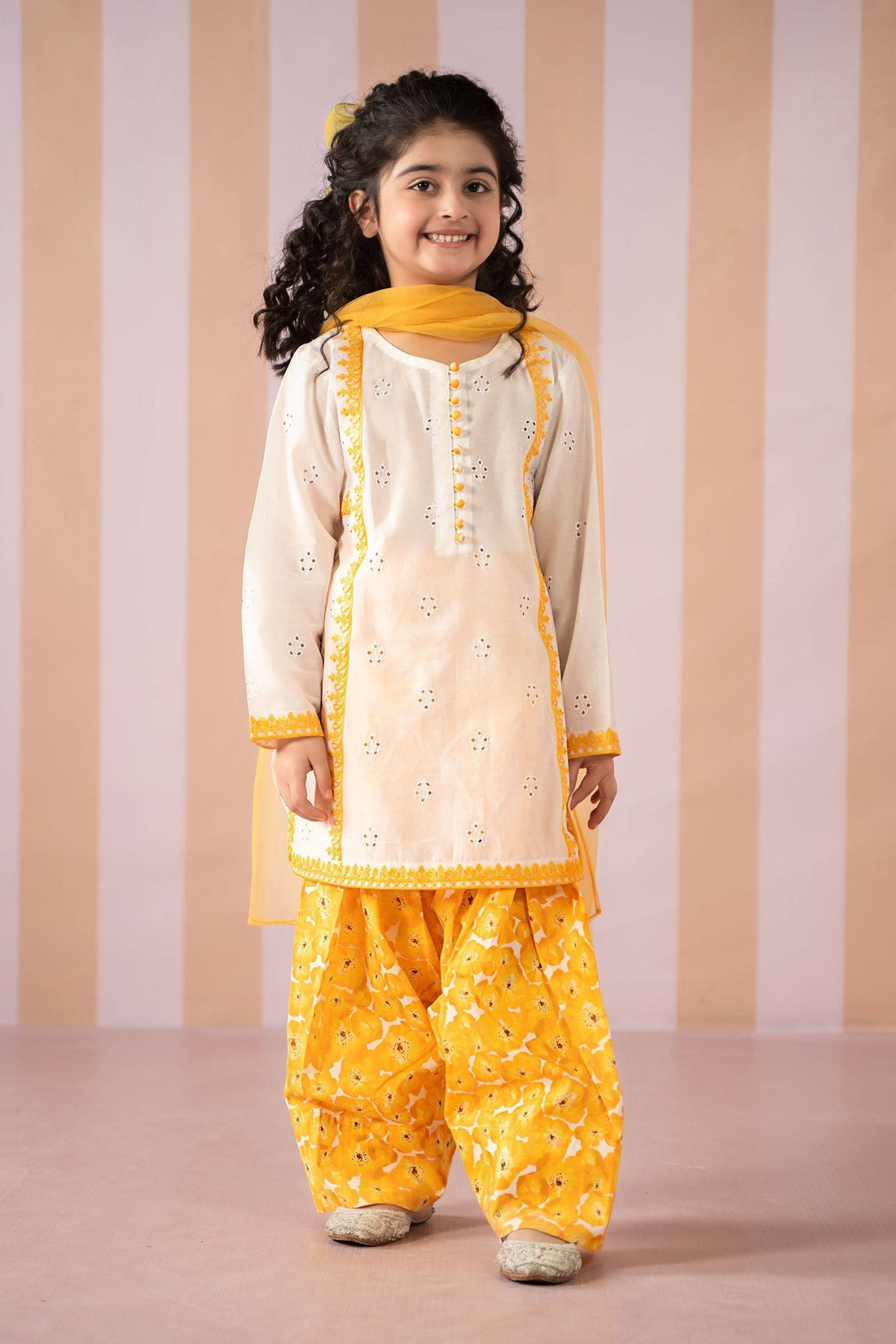 Maria B | 3 Piece Embroidered Lawn Suit | MKD-EF25-66 by Maria Faisal - Registered Vendor of : Maria B - type : Kids Clothes - 100% original wedding dresses
