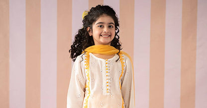 Maria B | 3 Piece Embroidered Lawn Suit | MKD-EF25-66 by Maria Faisal - Registered Vendor of : Maria B - type : Kids Clothes - 100% original wedding dresses