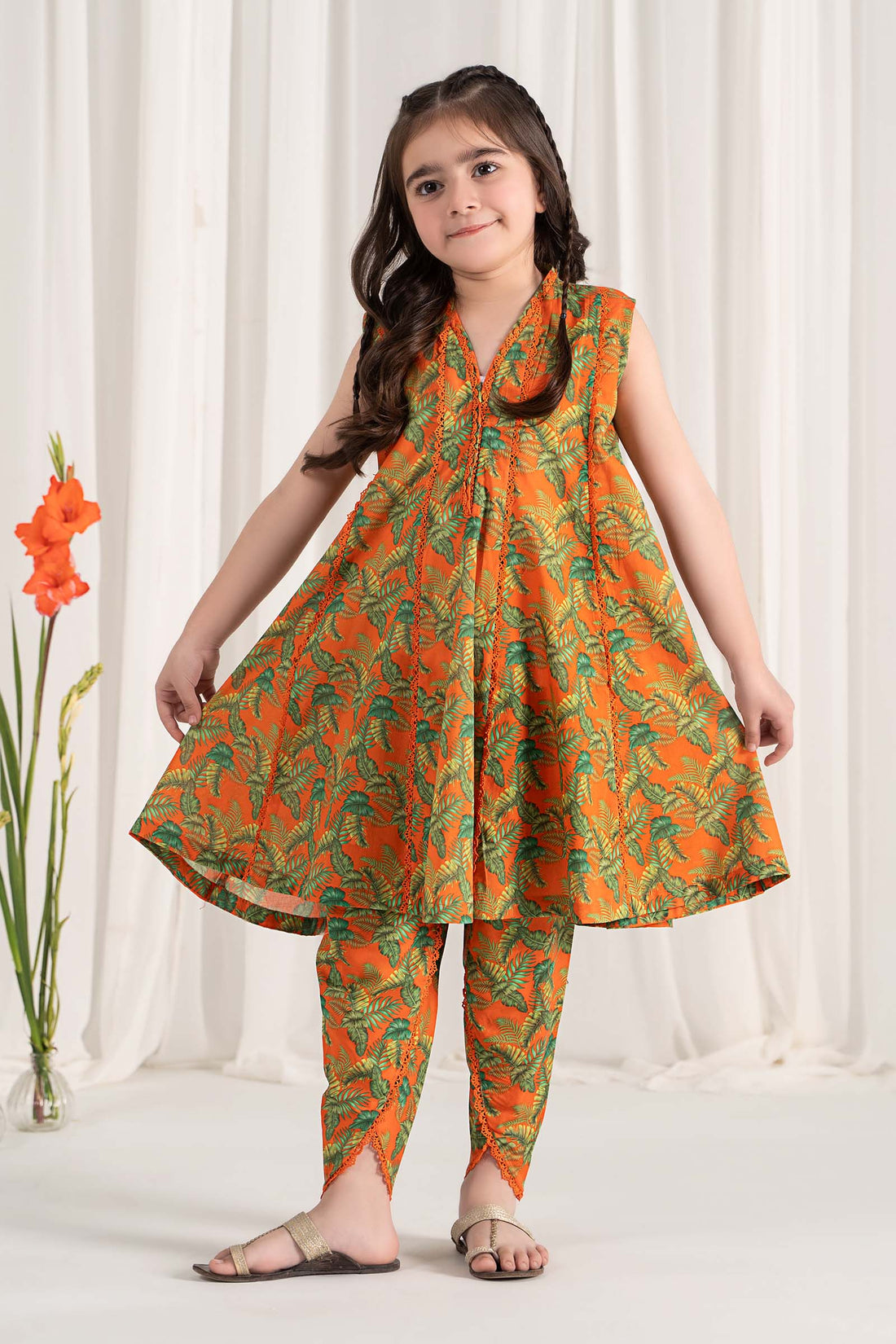 Maria B | 2 Piece Printed Lawn Suit | MKD-EF25-68 by Maria Faisal - Registered Vendor of : Maria B - type : Kids Clothes - 100% original wedding dresses