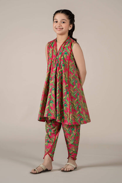 Maria B | 2 Piece Printed Lawn Suit | MKD-EF25-68 by Maria Faisal - Registered Vendor of : Maria B - type : Kids Clothes - 100% original wedding dresses