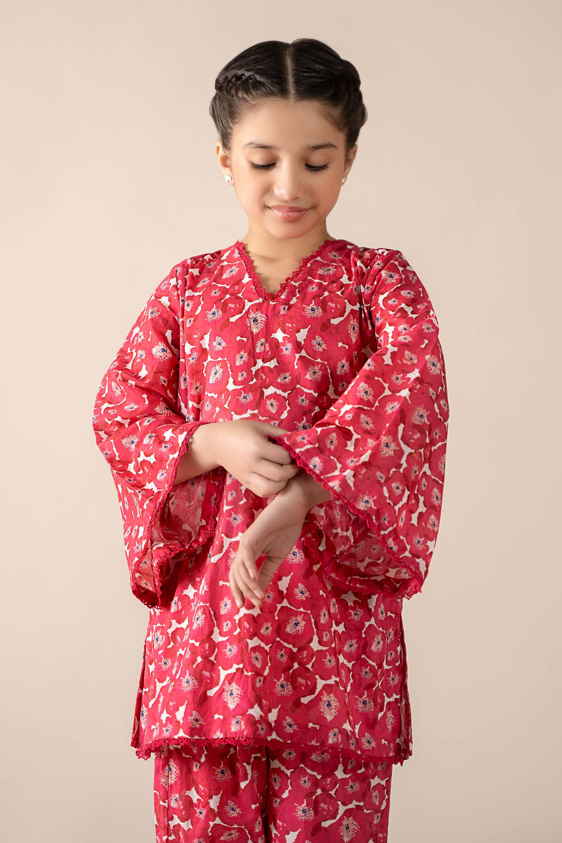 Maria B | 2 Piece Printed Lawn Suit | MKD-EF25-69 by Maria Faisal - Registered Vendor of : Maria B - type : Kids Clothes - 100% original wedding dresses