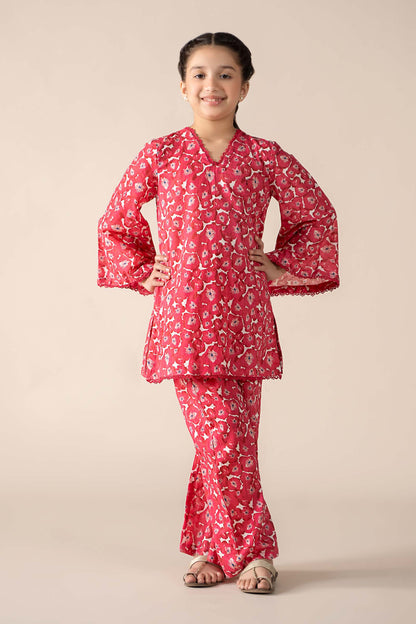 Maria B | 2 Piece Printed Lawn Suit | MKD-EF25-69 by Maria Faisal - Registered Vendor of : Maria B - type : Kids Clothes - 100% original wedding dresses