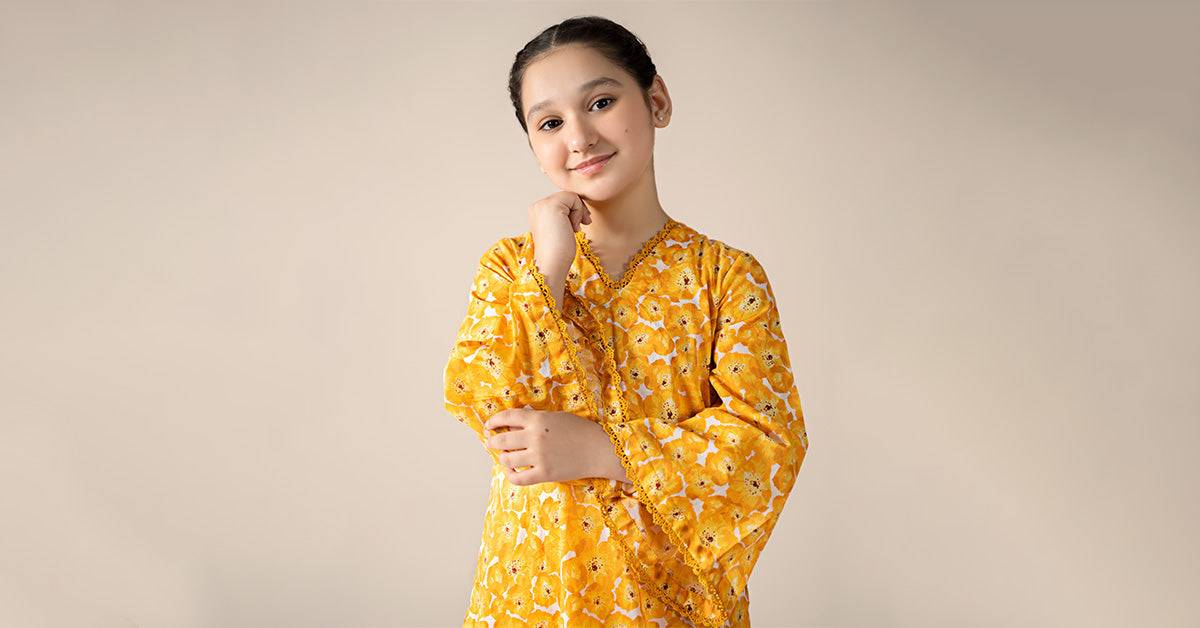 Maria B | 2 Piece Printed Lawn Suit | MKD-EF25-69 by Maria Faisal - Registered Vendor of : Maria B - type : Kids Clothes - 100% original wedding dresses