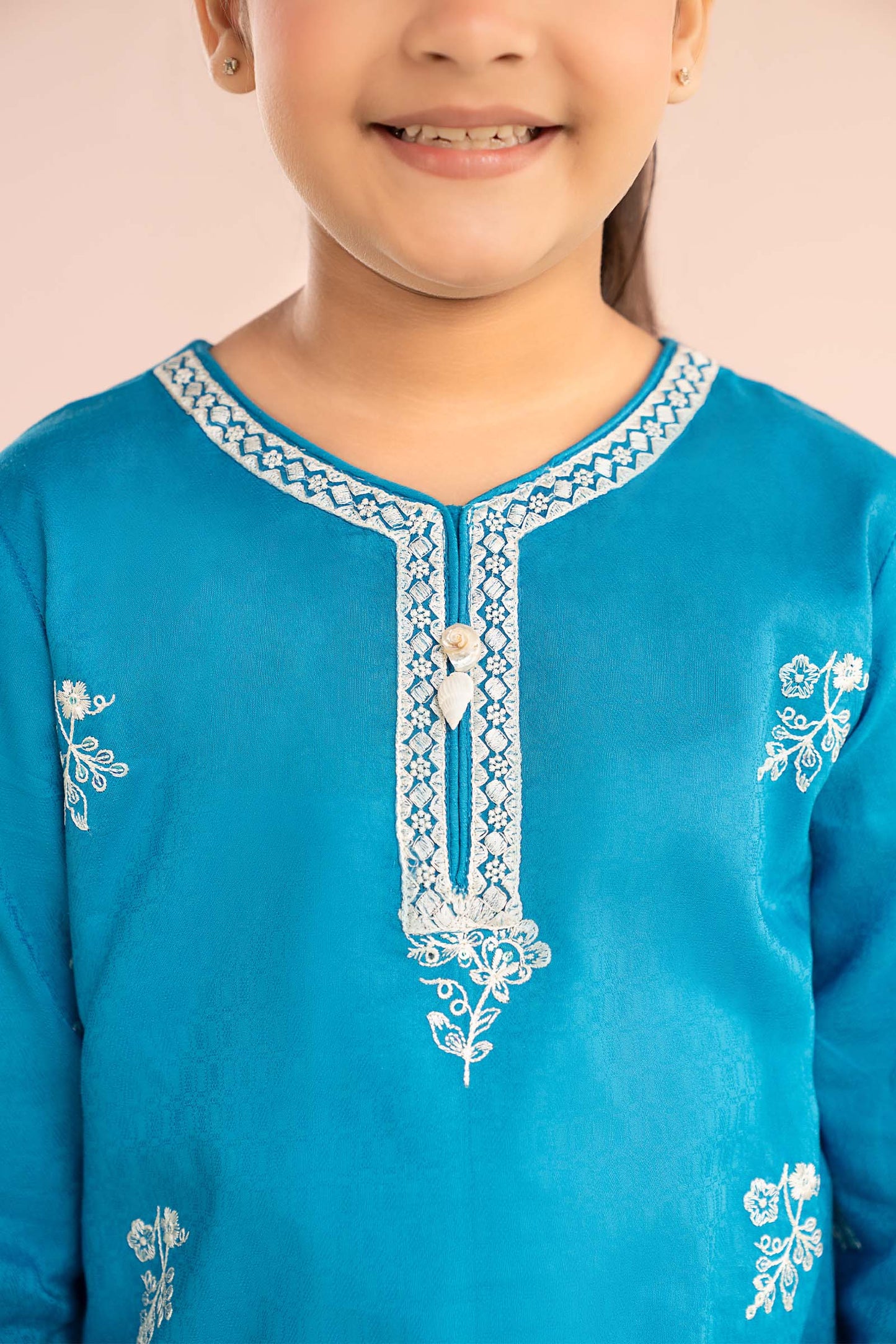 2 Piece Embroidered Dobby Lawn Suit - Kids Clothing - available at Maria Faisal in UK and USA.