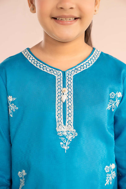 2 Piece Embroidered Dobby Lawn Suit - Kids Clothing - available at Maria Faisal in UK and USA.