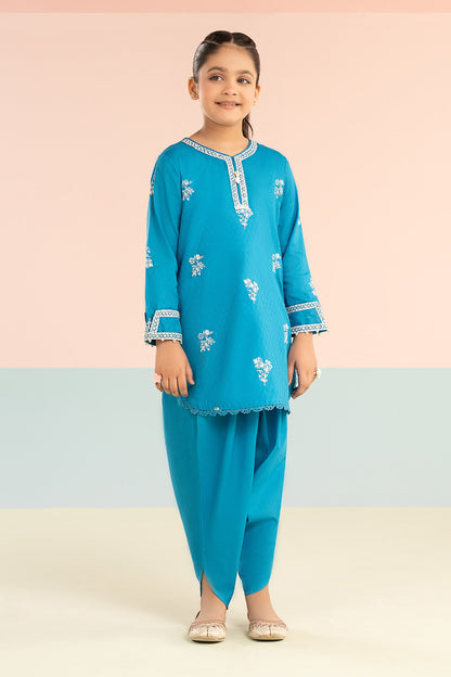 2 Piece Embroidered Dobby Lawn Suit - Kids Clothing - available at Maria Faisal in UK and USA.