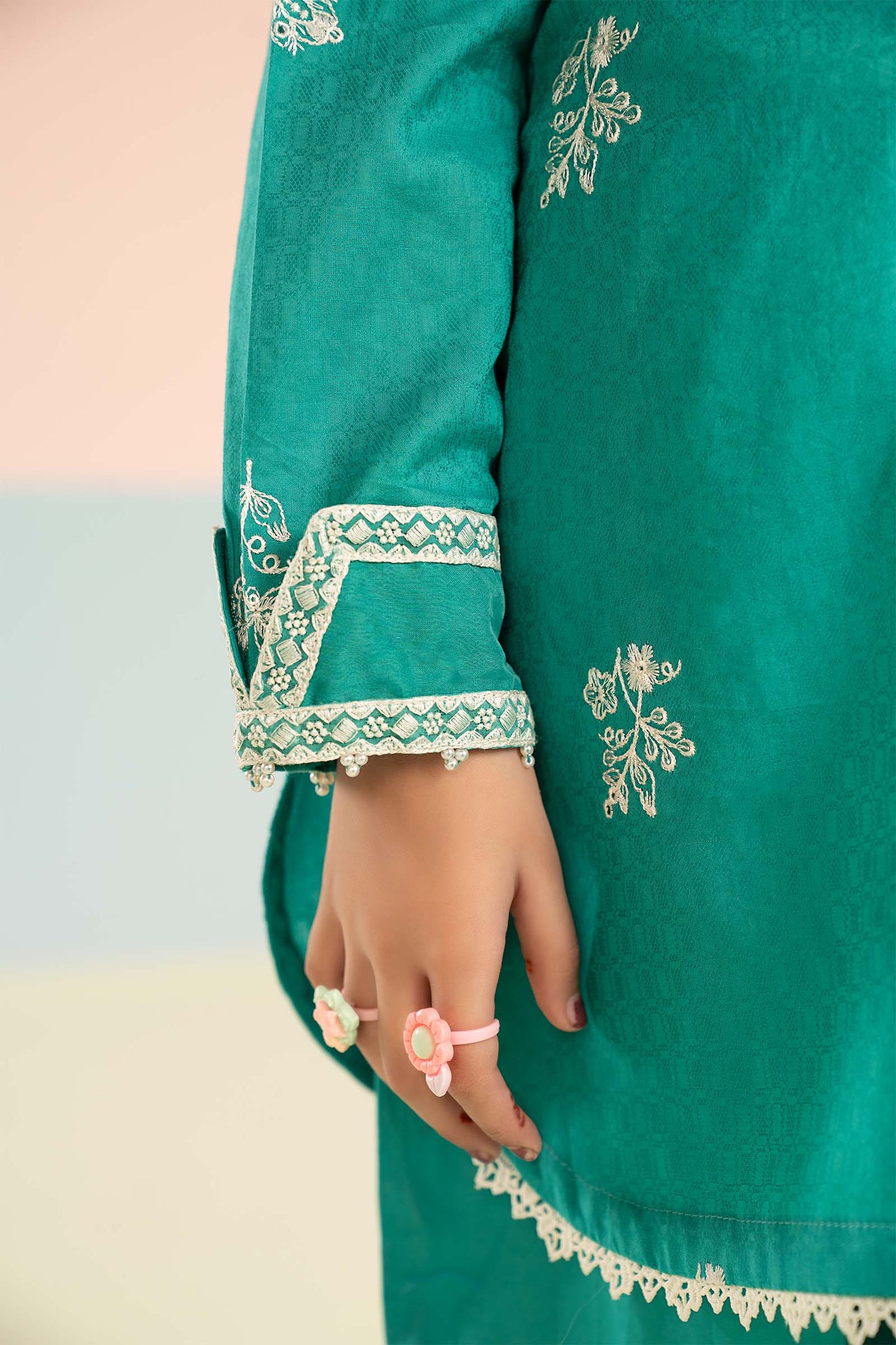 2 Piece Embroidered Dobby Lawn Suit - Kids Clothing - available at Maria Faisal in UK and USA.