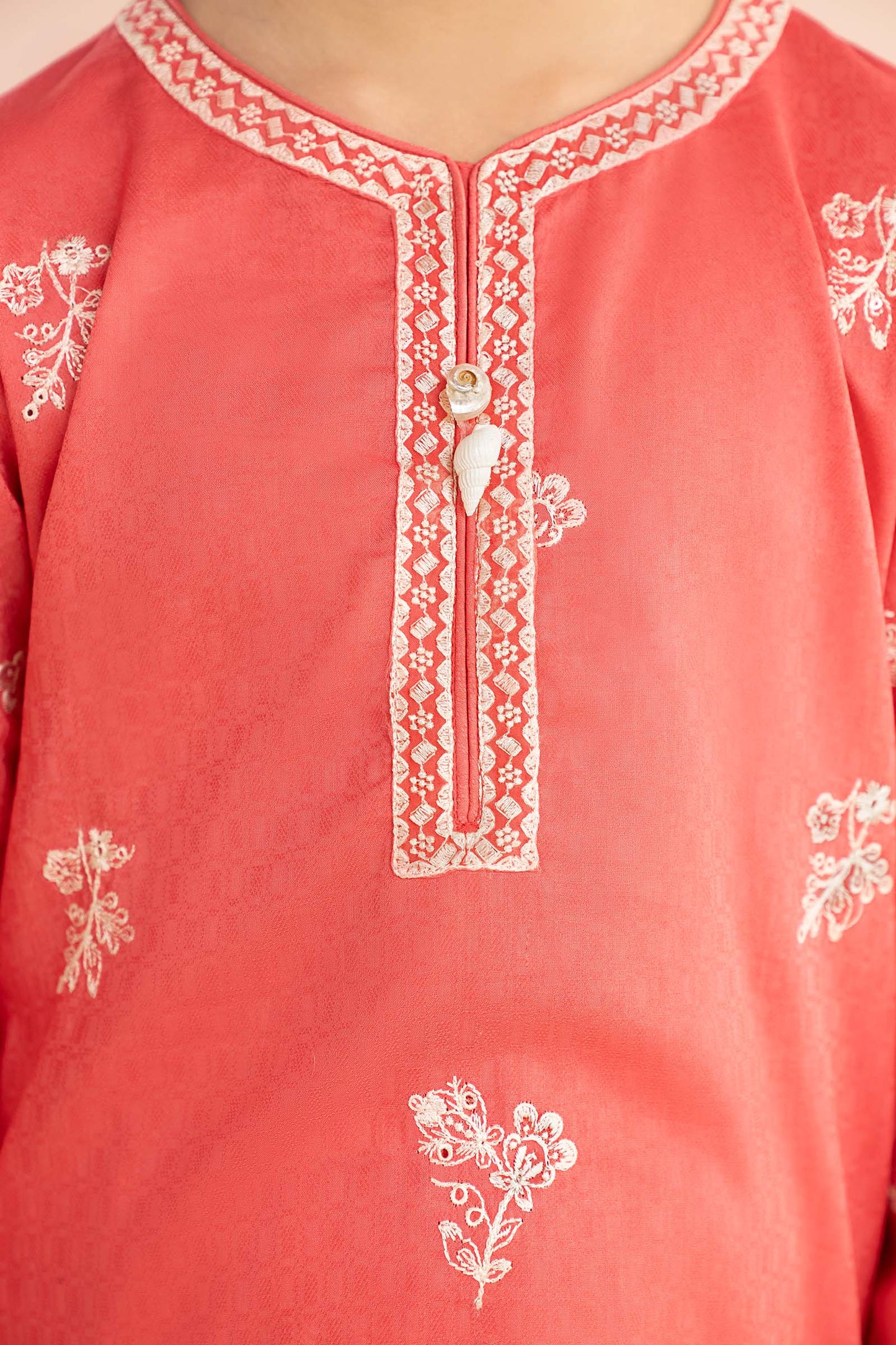 2 Piece Embroidered Dobby Lawn Suit - Kids Clothing - available at Maria Faisal in UK and USA.