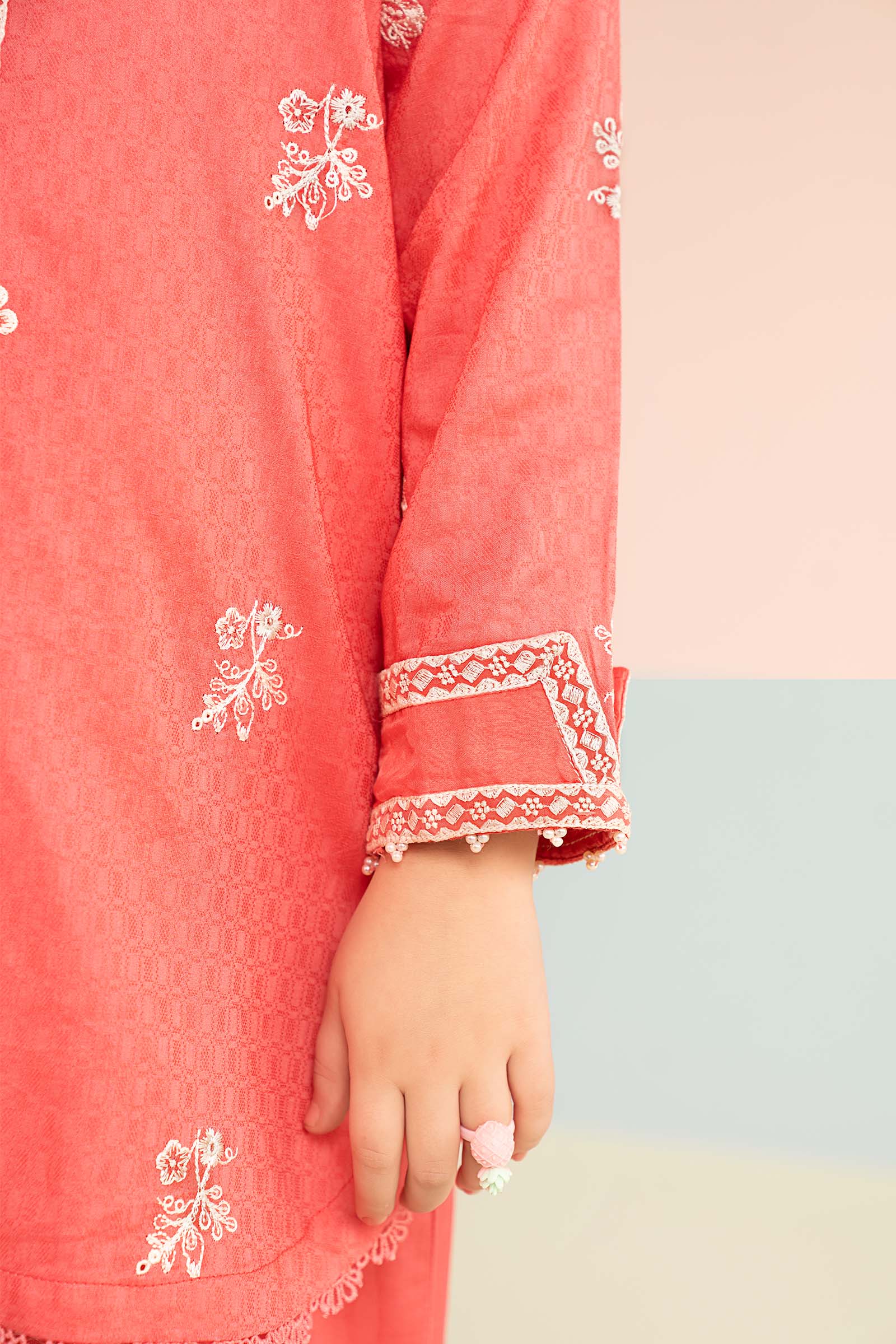 2 Piece Embroidered Dobby Lawn Suit - Kids Clothing - available at Maria Faisal in UK and USA.
