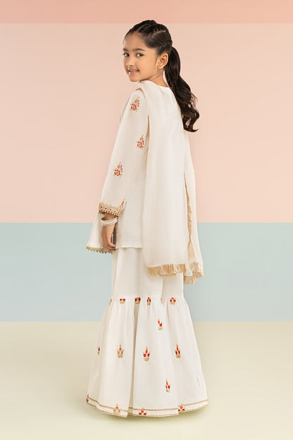 3 Piece Embroidered Dobby Lawn Suit - by Maria Faisal - Registered Vendor of : Maria B Kids - 100% Original Designer Dress