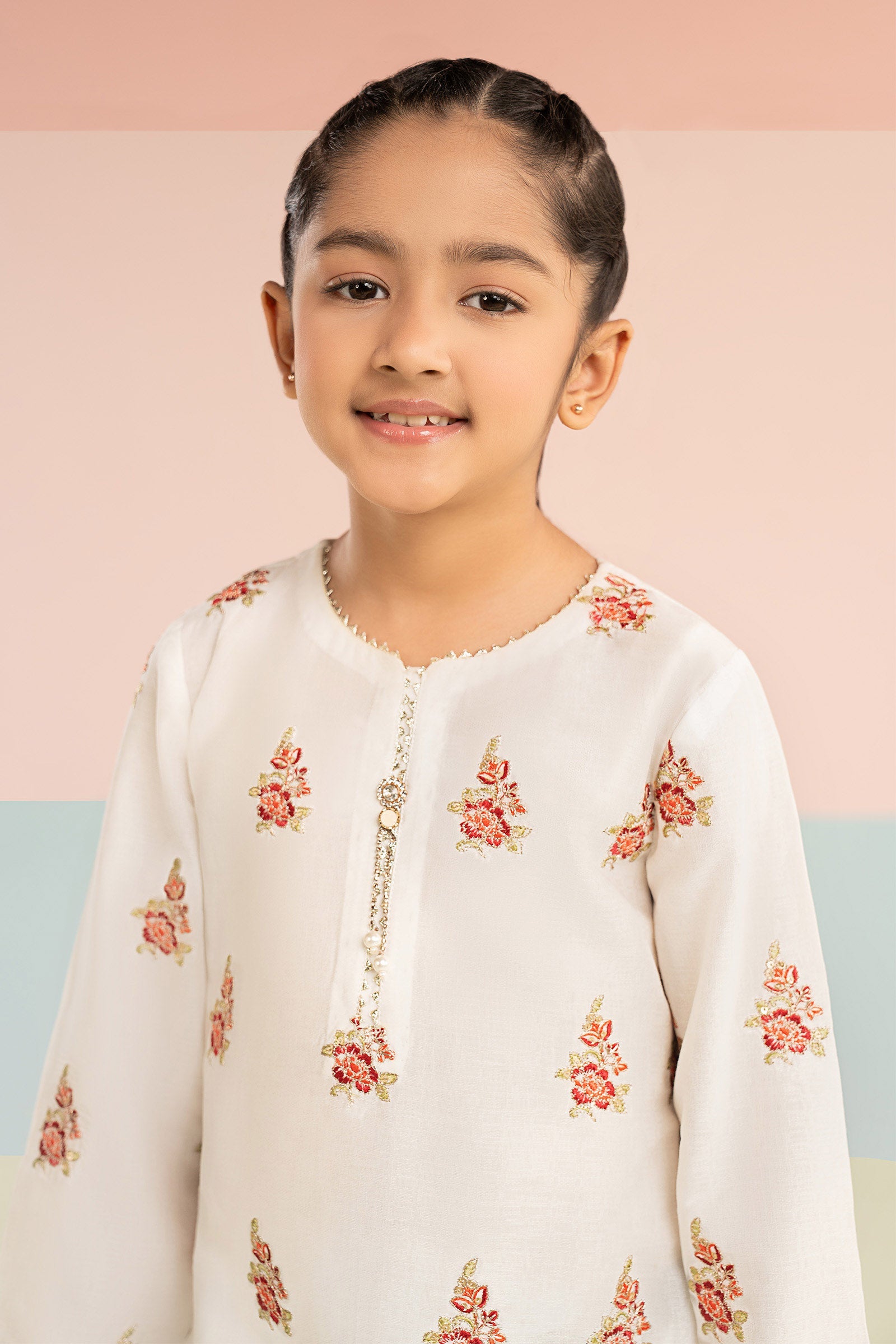 3 Piece Embroidered Dobby Lawn Suit - by Maria Faisal - Registered Vendor of : Maria B Kids - 100% Original Designer Dress
