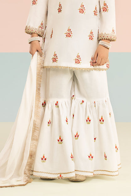 3 Piece Embroidered Dobby Lawn Suit - by Maria Faisal - Registered Vendor of : Maria B Kids - 100% Original Designer Dress