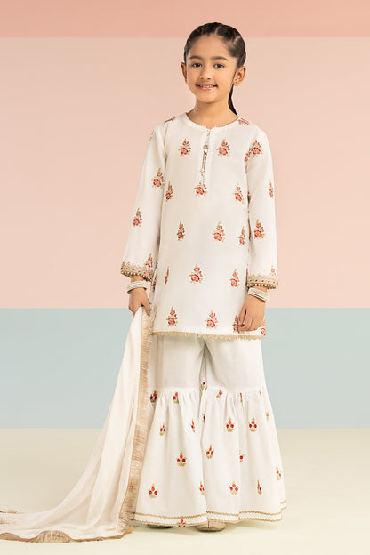 3 Piece Embroidered Dobby Lawn Suit - by Maria Faisal - Registered Vendor of : Maria B Kids - 100% Original Designer Dress