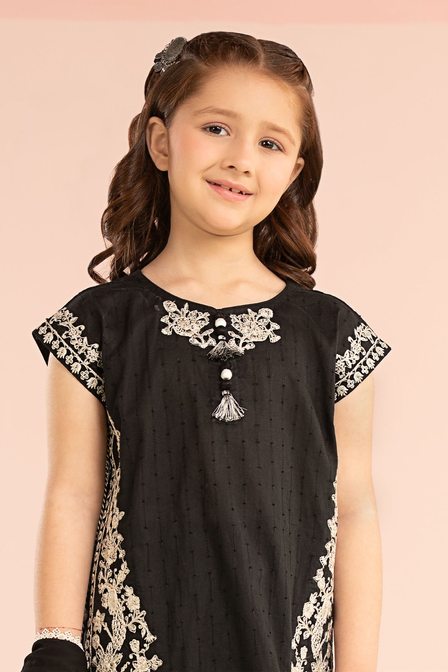 3 Piece Embroidered Brochia Jacquard Suit - Kids Clothing - available at Maria Faisal in UK and USA.