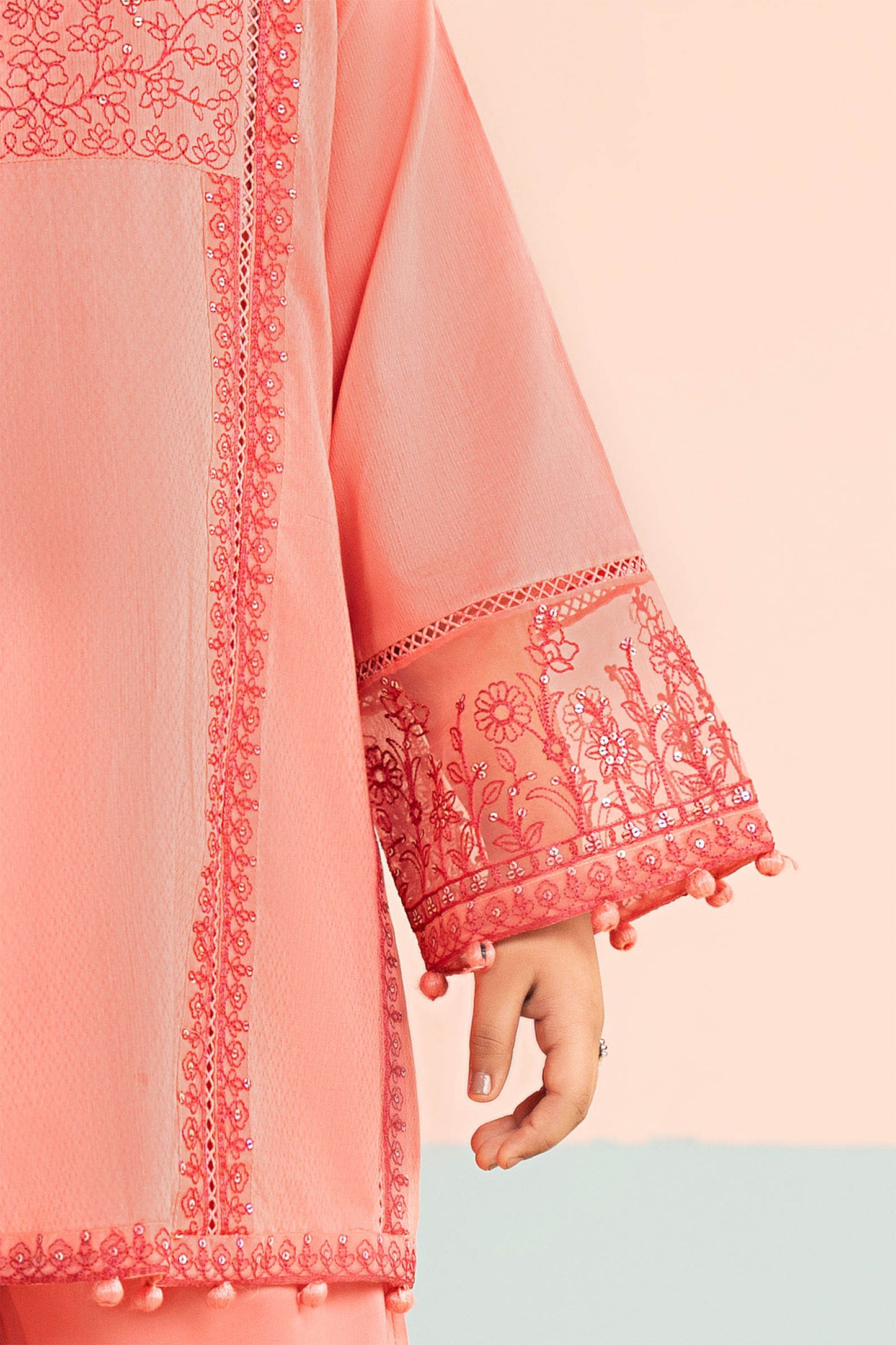 3 Piece Embroidered Dobby Lawn Suit - Kids Clothing - available at Maria Faisal in UK and USA.