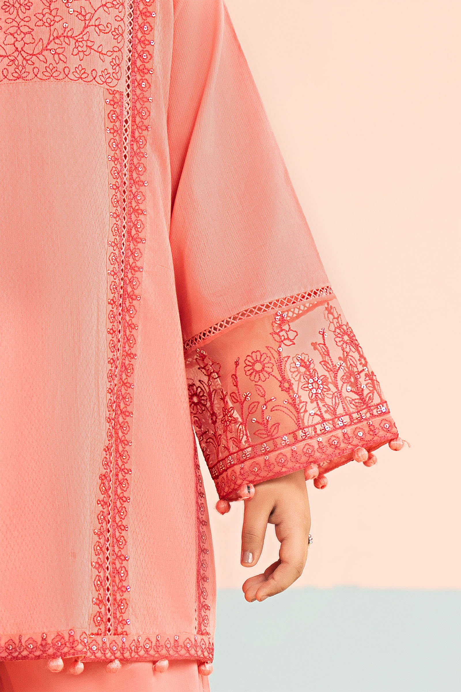 3 Piece Embroidered Dobby Lawn Suit - Kids Clothing - available at Maria Faisal in UK and USA.