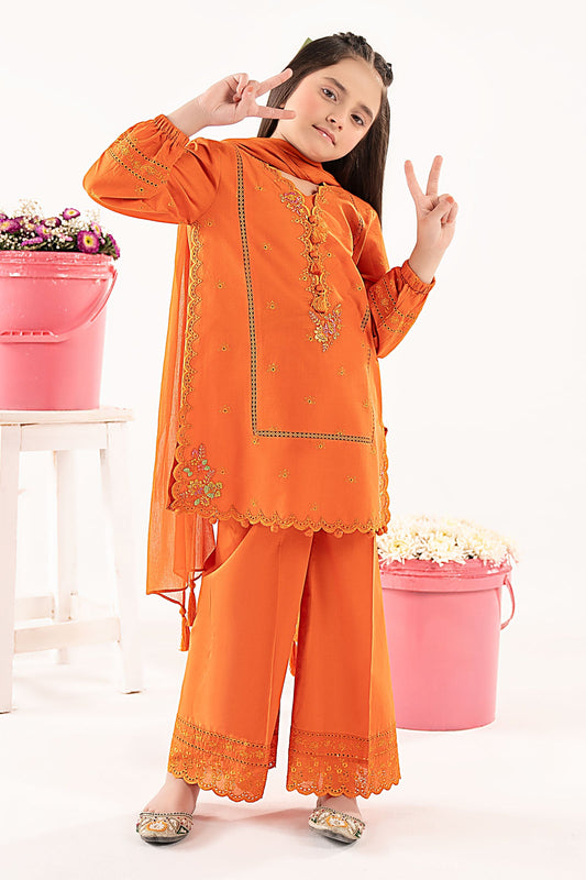 3 Piece Embroidered Lawn Suit - by Maria Faisal - Registered Vendor of : Maria B Kids - 100% Original Designer Dress