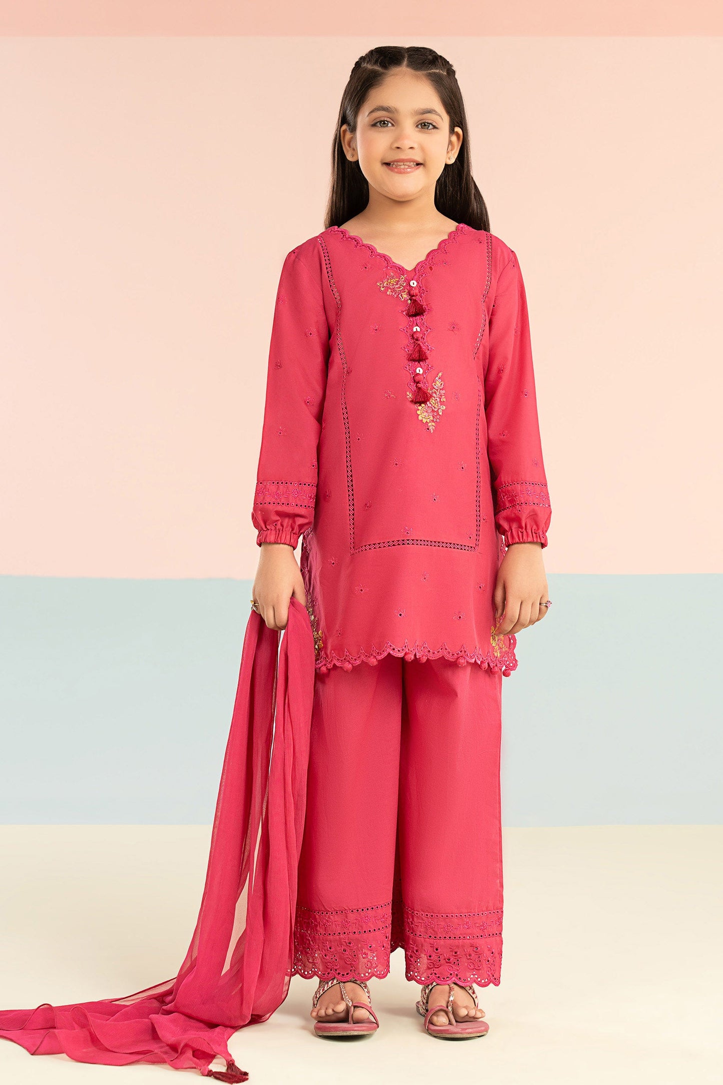 3 Piece Embroidered Lawn Suit - Kids Clothing - available at Maria Faisal in UK and USA.