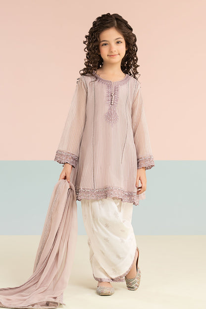 3 Piece Embroidered Striped Lurex Yarn Dyed Suit - Kids Clothing - available at Maria Faisal in UK and USA.
