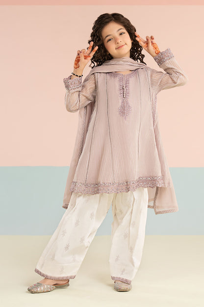 3 Piece Embroidered Striped Lurex Yarn Dyed Suit - Kids Clothing - available at Maria Faisal in UK and USA.