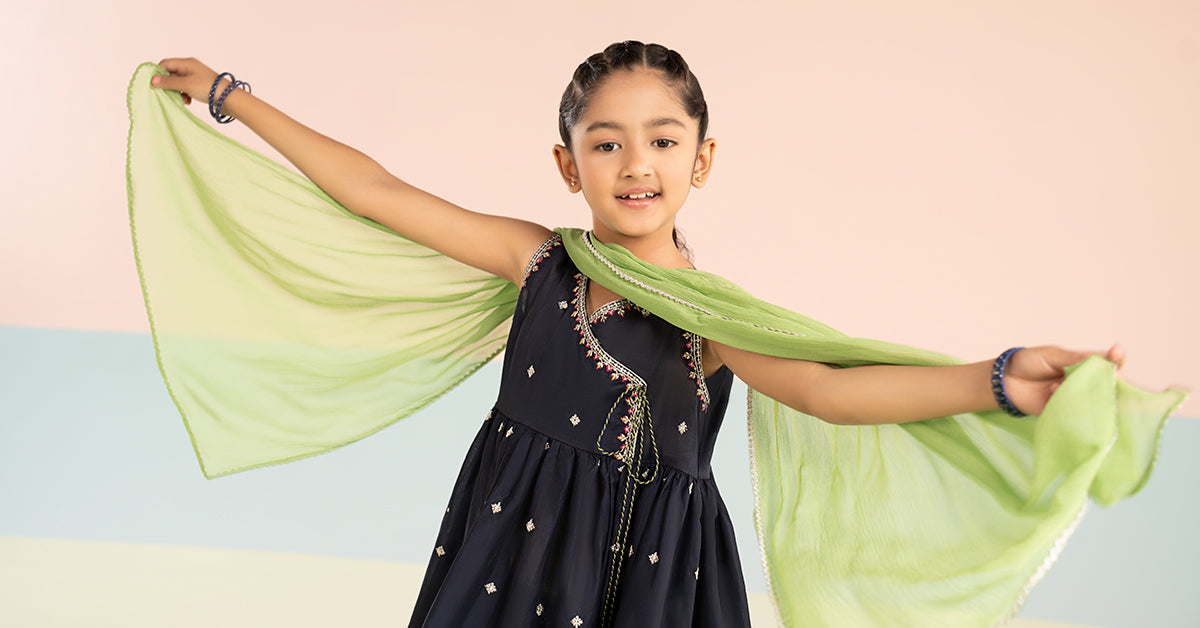 3 Piece Embroidered Lawn Suit - by Maria Faisal - Registered Vendor of : Maria B Kids - 100% Original Designer Dress