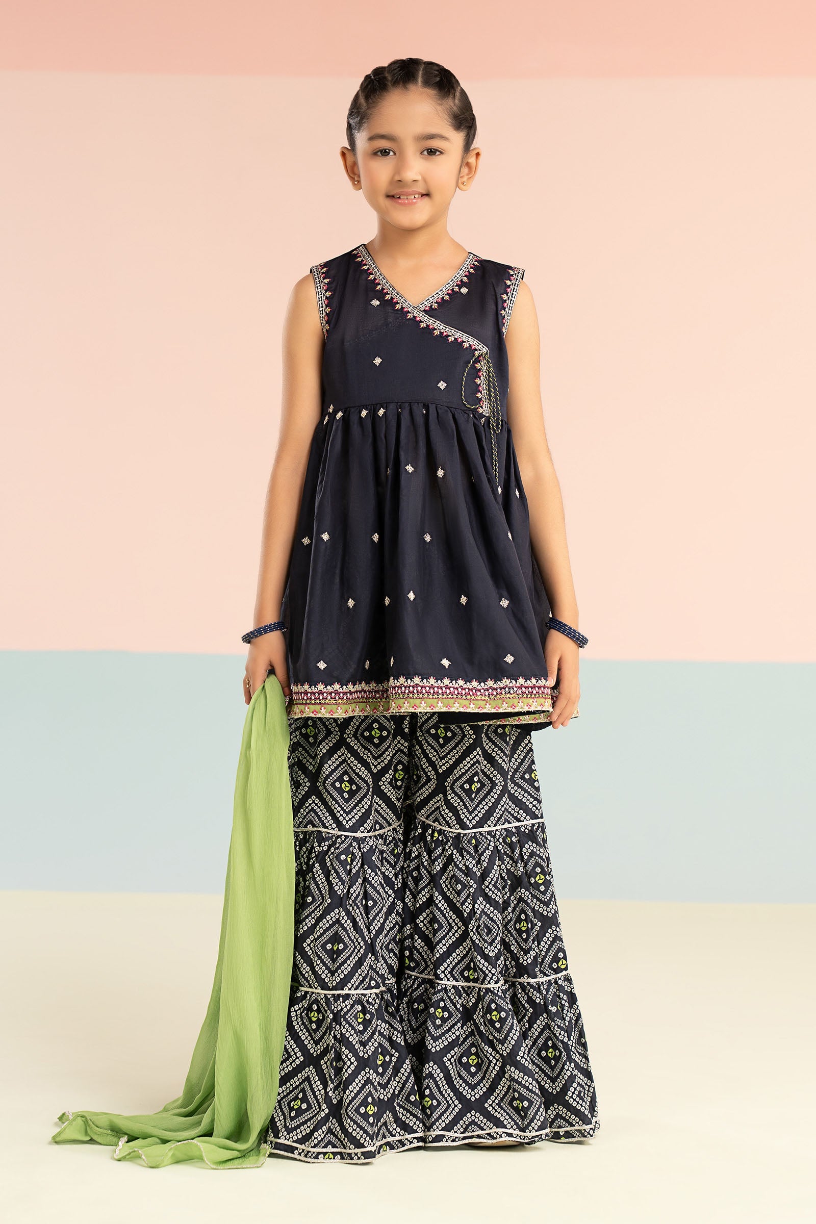 3 Piece Embroidered Lawn Suit - by Maria Faisal - Registered Vendor of : Maria B Kids - 100% Original Designer Dress