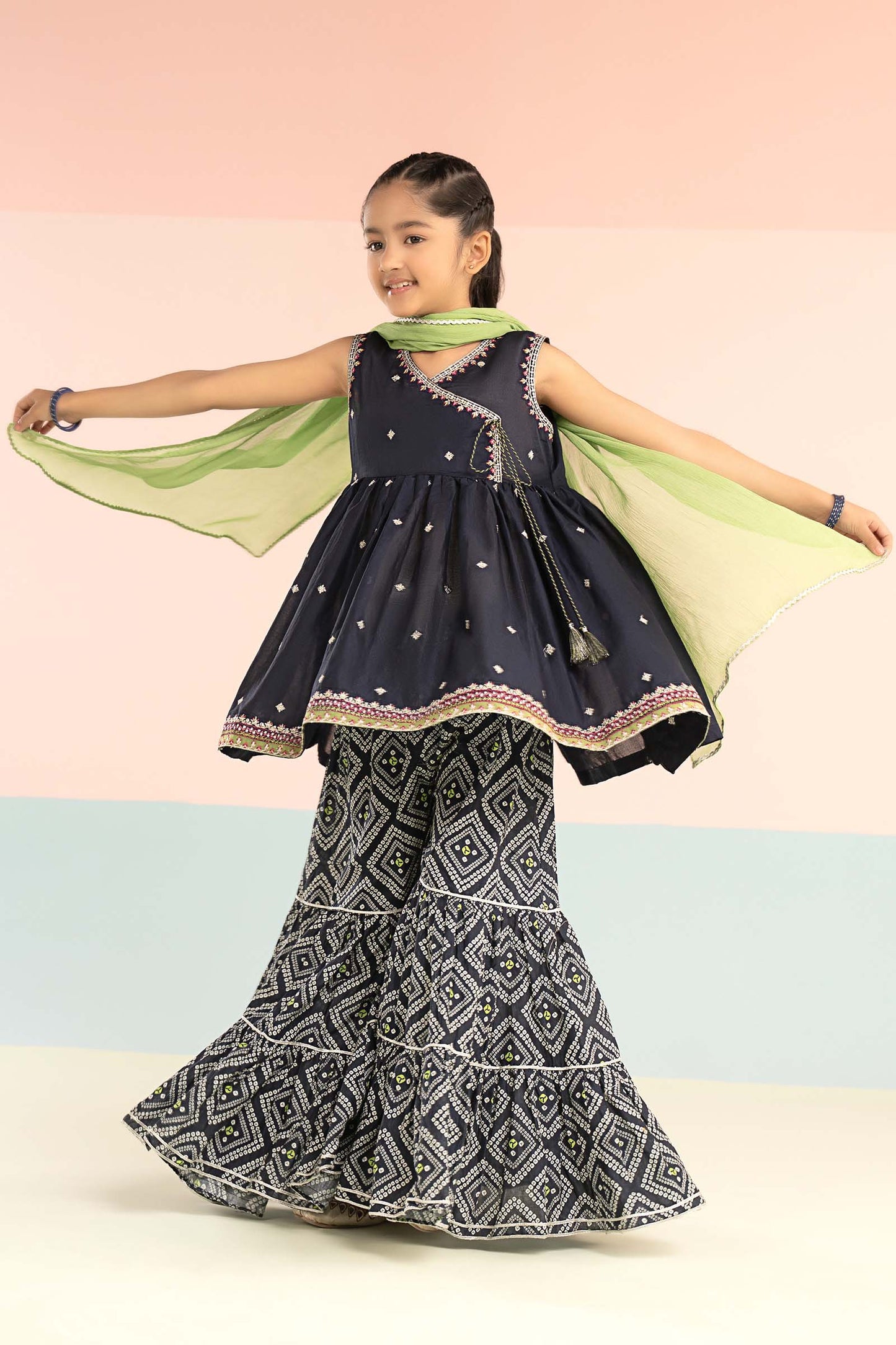 3 Piece Embroidered Lawn Suit - by Maria Faisal - Registered Vendor of : Maria B Kids - 100% Original Designer Dress