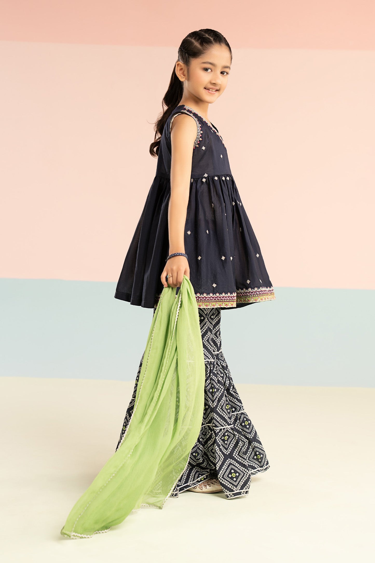3 Piece Embroidered Lawn Suit - by Maria Faisal - Registered Vendor of : Maria B Kids - 100% Original Designer Dress
