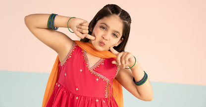 3 Piece Embroidered Lawn Suit - by Maria Faisal - Registered Vendor of : Maria B Kids - 100% Original Designer Dress