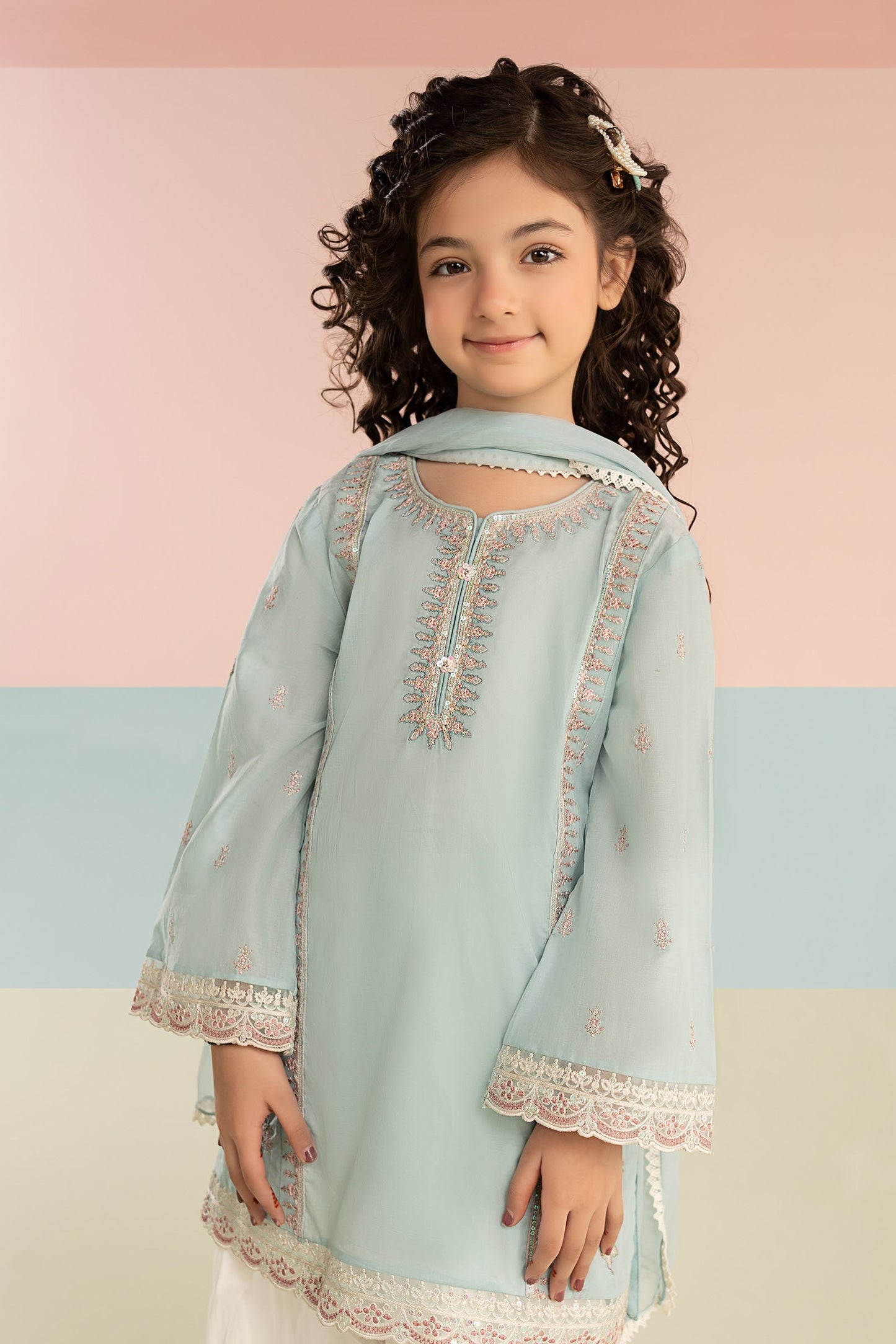 3 Piece Embroidered Lawn Suit - Kids Clothing - available at Maria Faisal in UK and USA.