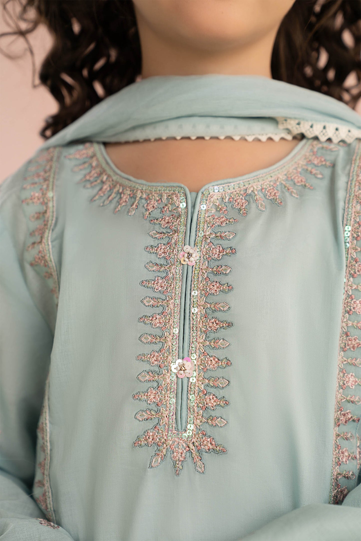 3 Piece Embroidered Lawn Suit - Kids Clothing - available at Maria Faisal in UK and USA.