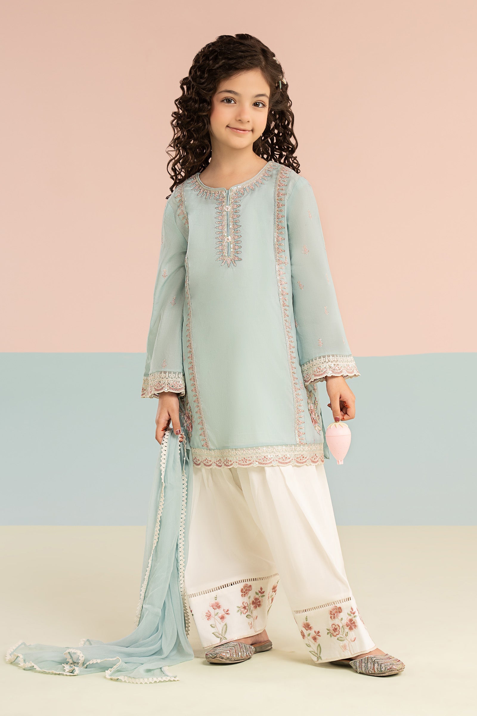 3 Piece Embroidered Lawn Suit - Kids Clothing - available at Maria Faisal in UK and USA.