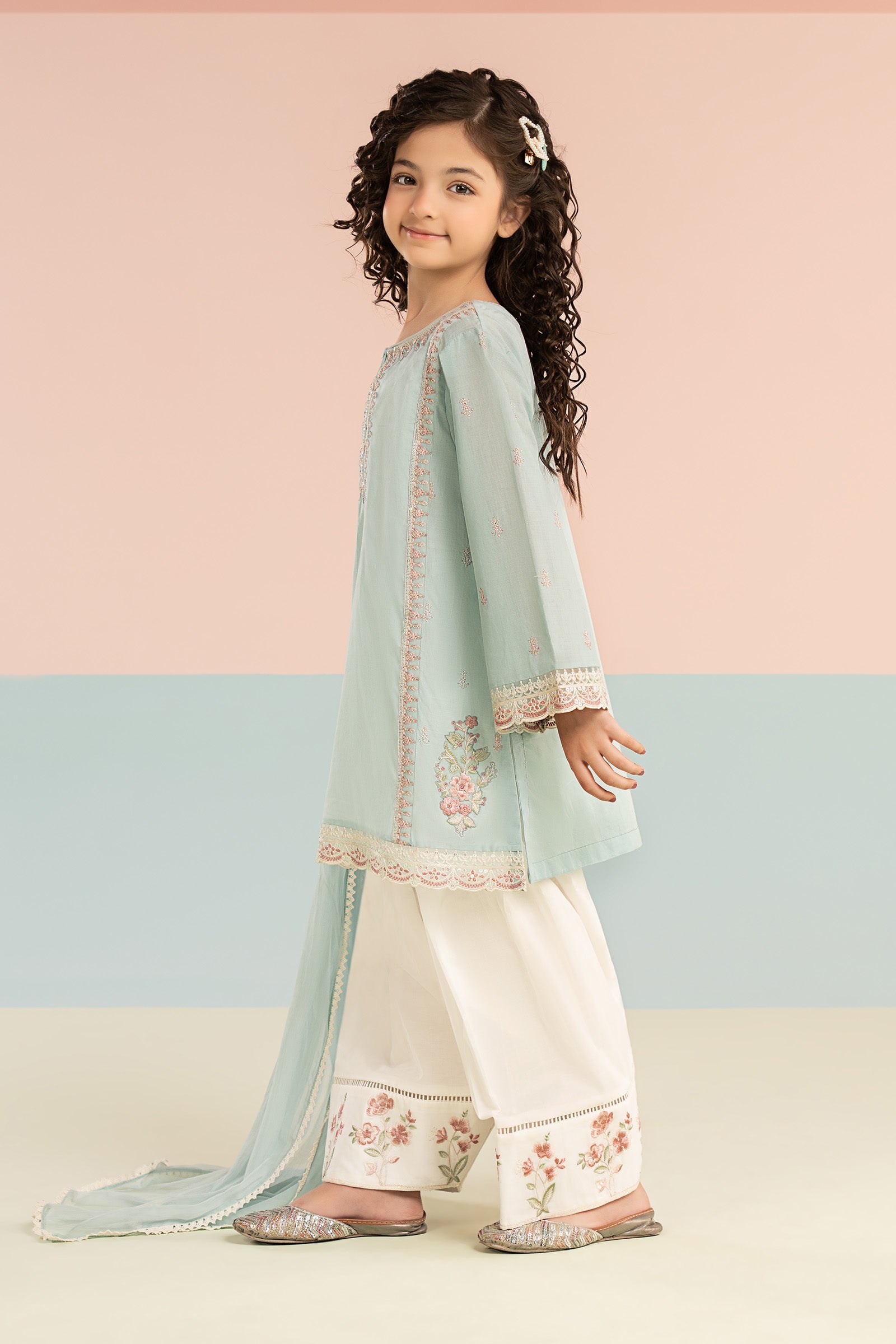 3 Piece Embroidered Lawn Suit - Kids Clothing - available at Maria Faisal in UK and USA.