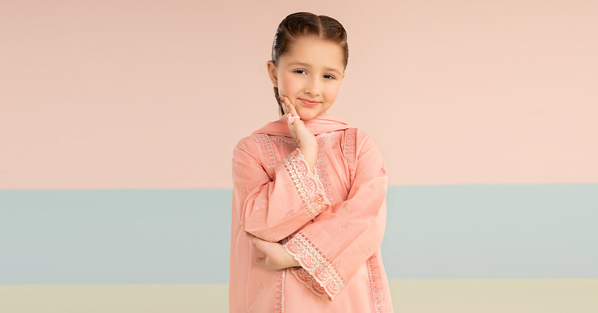 3 Piece Embroidered Lawn Suit - Kids Clothing - available at Maria Faisal in UK and USA.