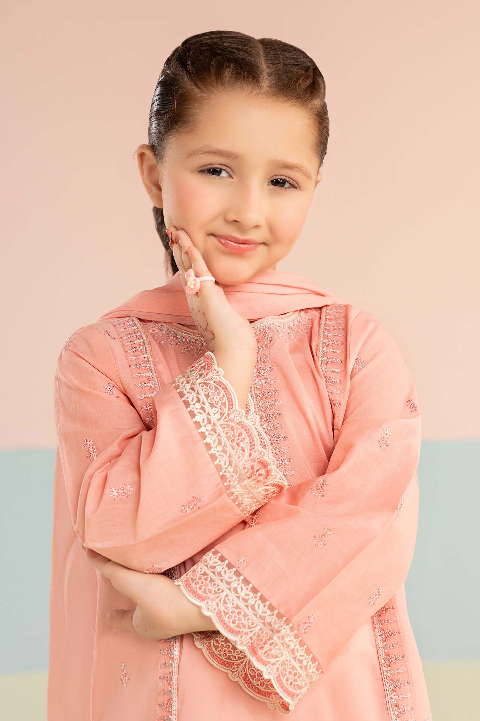 3 Piece Embroidered Lawn Suit - Kids Clothing - available at Maria Faisal in UK and USA.