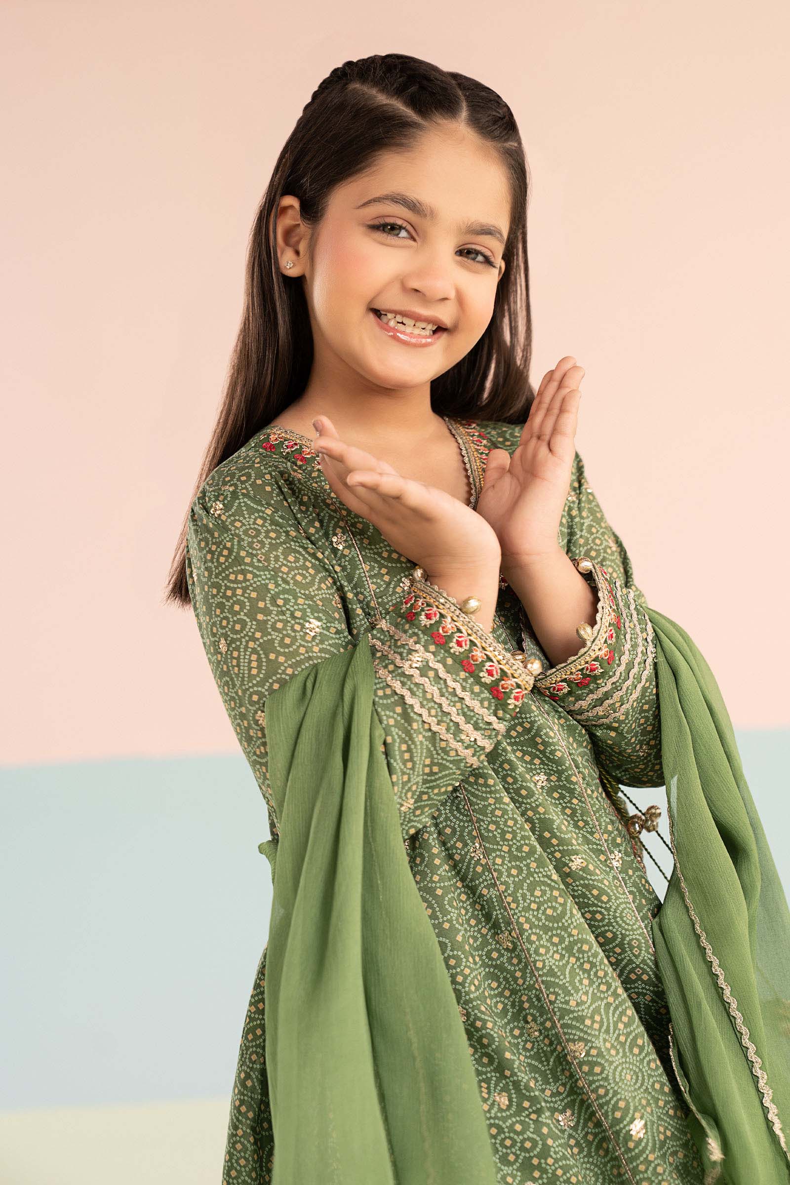 3 Piece Embroidered Lawn Suit - by Maria Faisal - Registered Vendor of : Maria B Kids - 100% Original Designer Dress