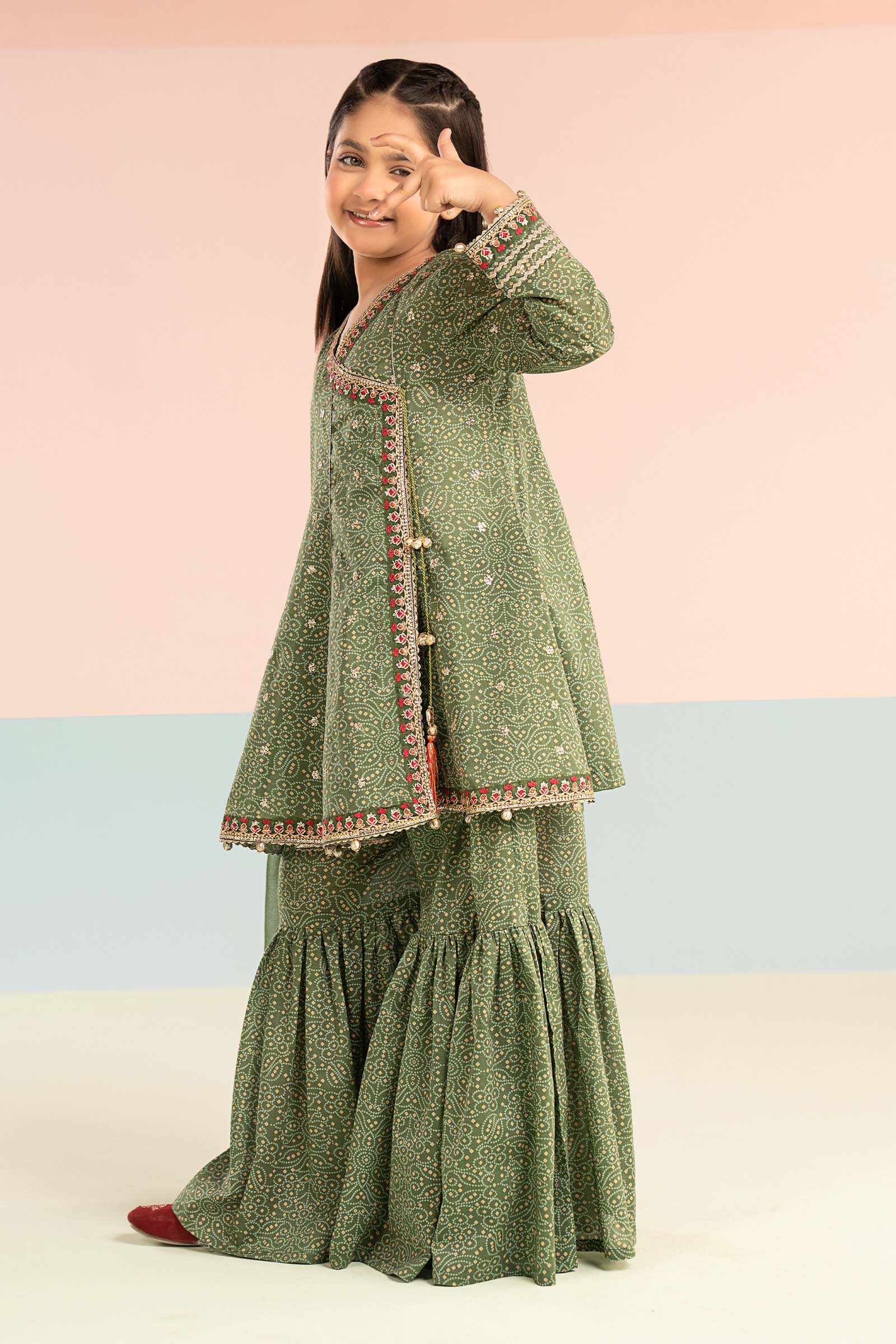 3 Piece Embroidered Lawn Suit - by Maria Faisal - Registered Vendor of : Maria B Kids - 100% Original Designer Dress