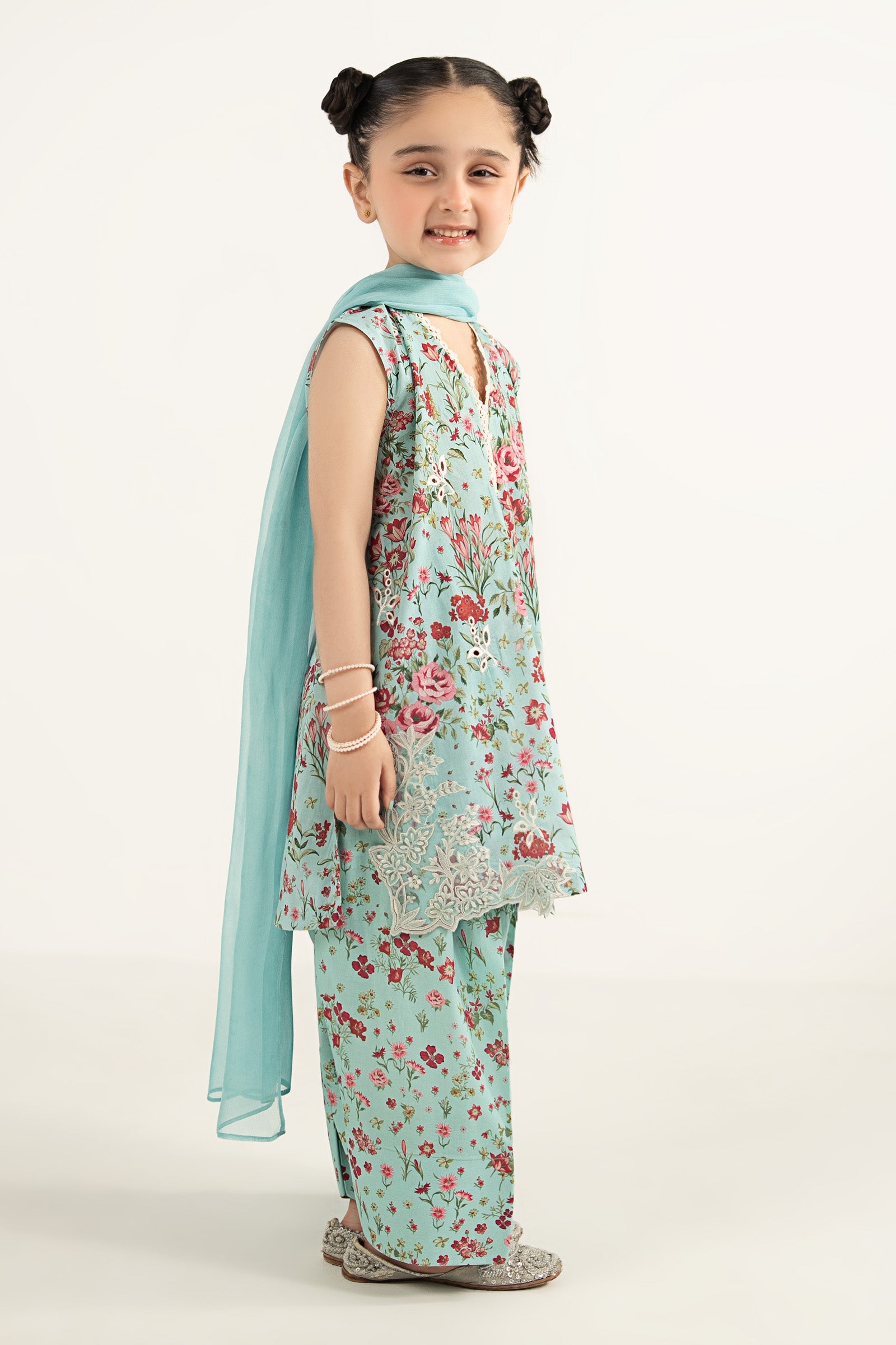 3 Piece Embroidered Lawn Suit - by Maria Faisal - Registered Vendor of : Maria B Kids - 100% Original Designer Dress