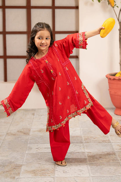 3 Piece Embroidered Dobby Suit - Kids Clothes - available at Maria Faisal in UK and USA