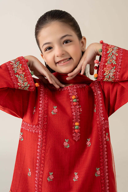 3 Piece Embroidered Dobby Suit - Kids Clothes - available at Maria Faisal in UK and USA