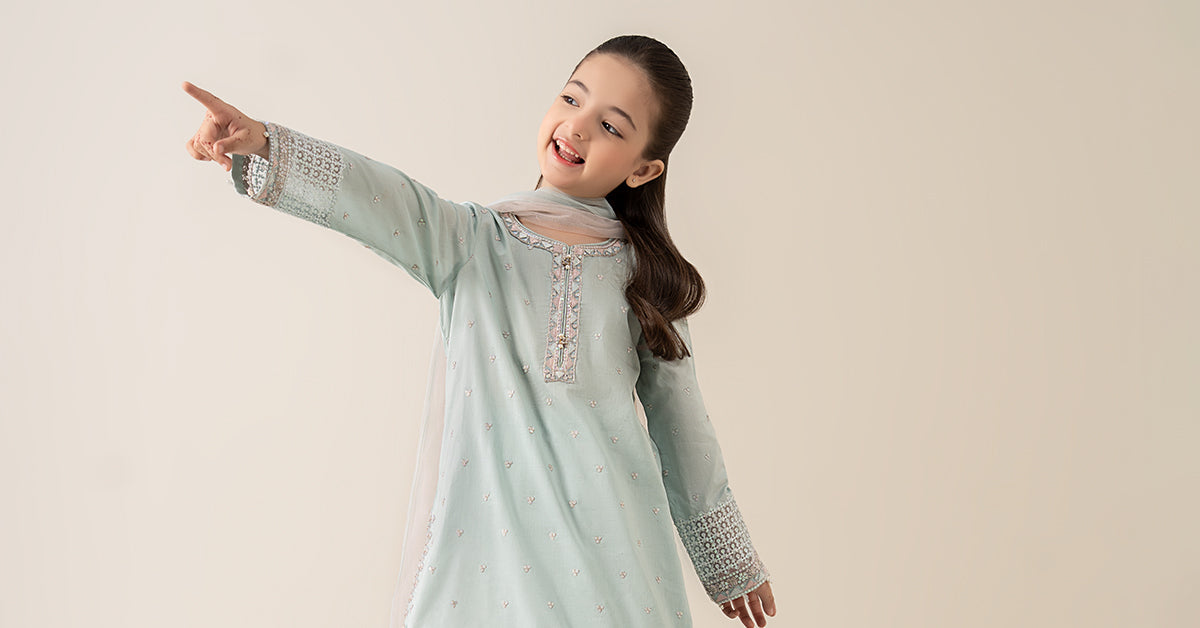3 Piece Embroidered Lawn Suit - by Maria Faisal - Registered Vendor of : Maria B Kids - 100% Original Designer Dress