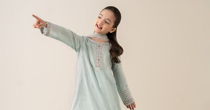3 Piece Embroidered Lawn Suit - by Maria Faisal - Registered Vendor of : Maria B Kids - 100% Original Designer Dress