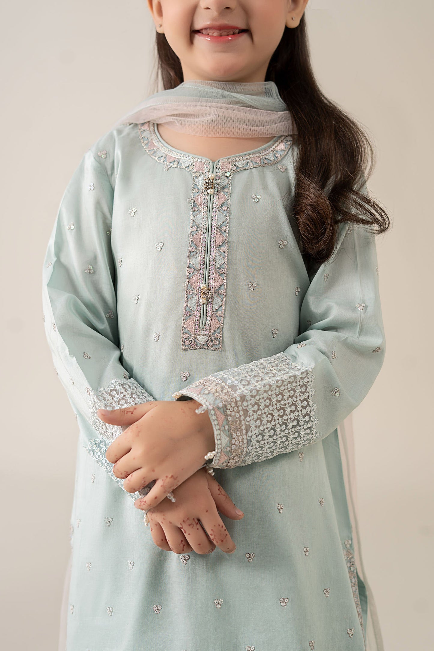 3 Piece Embroidered Lawn Suit - by Maria Faisal - Registered Vendor of : Maria B Kids - 100% Original Designer Dress