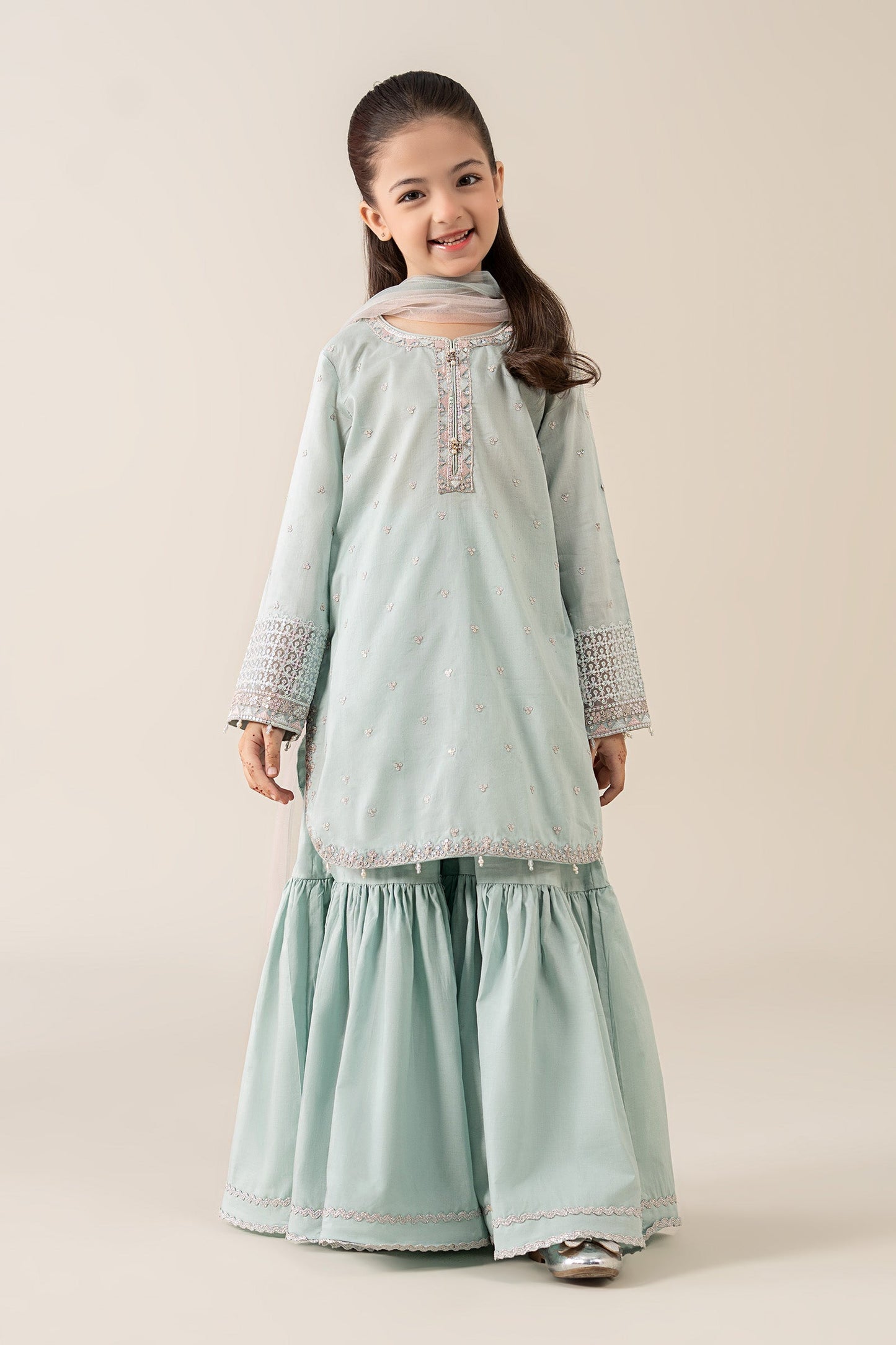 3 Piece Embroidered Lawn Suit - by Maria Faisal - Registered Vendor of : Maria B Kids - 100% Original Designer Dress
