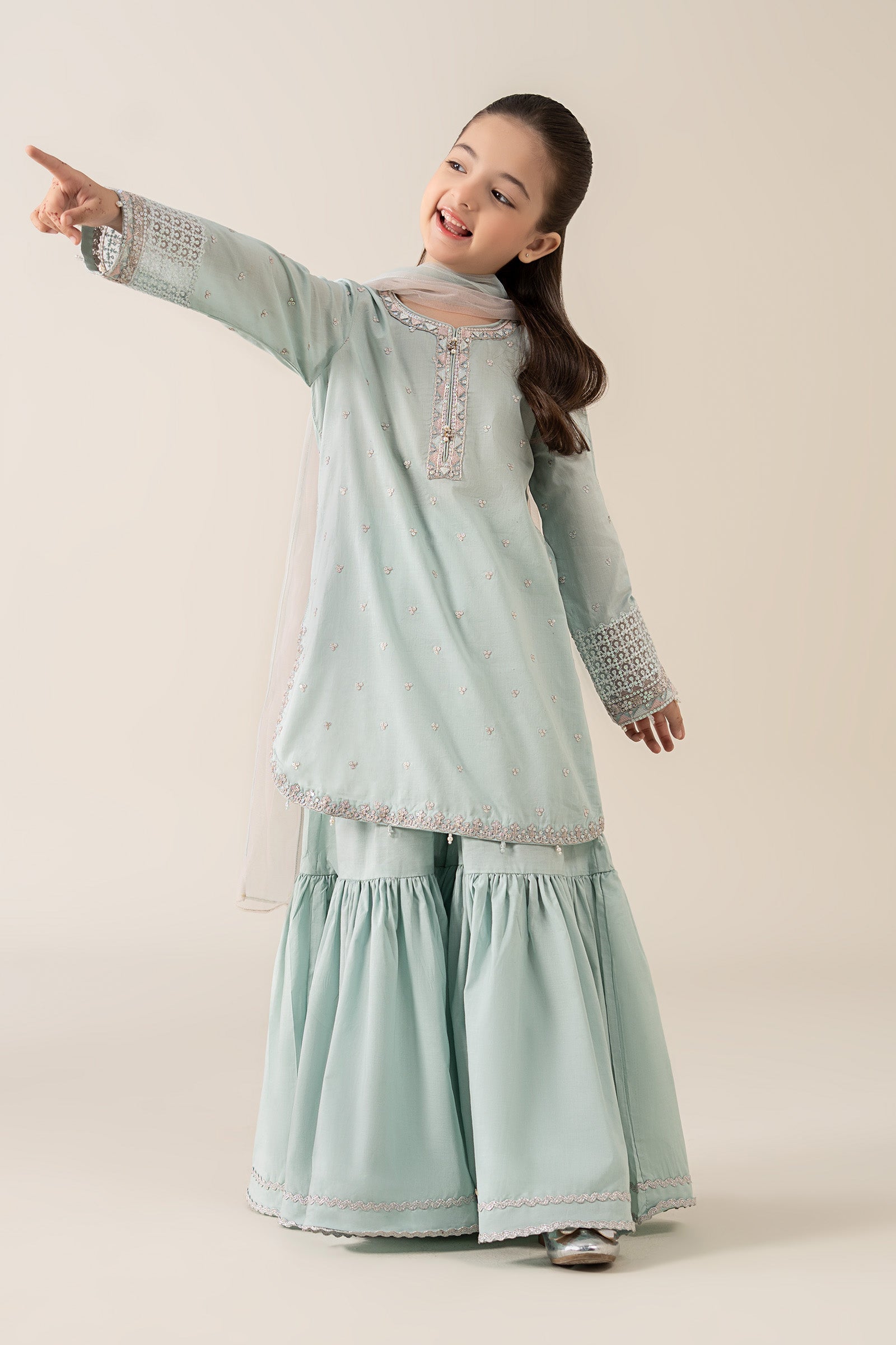 3 Piece Embroidered Lawn Suit - by Maria Faisal - Registered Vendor of : Maria B Kids - 100% Original Designer Dress
